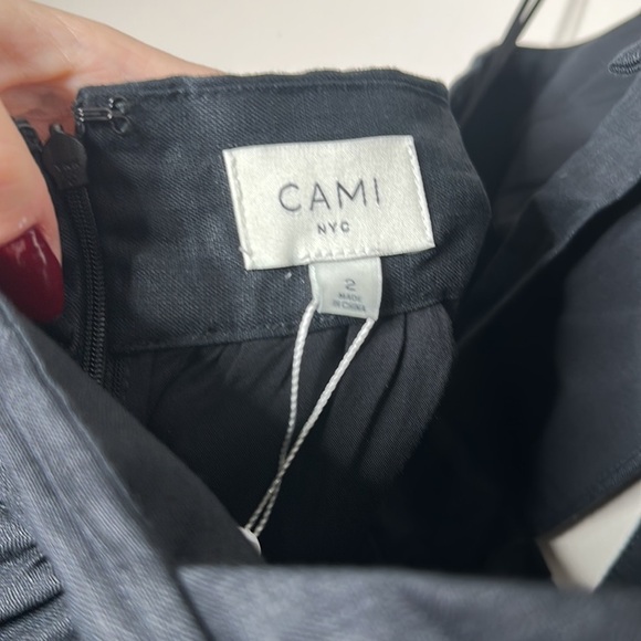 CAMI NYC Elvita linen Dress black cut-out halter neck midi 2 NWT - Picture 9 of 12